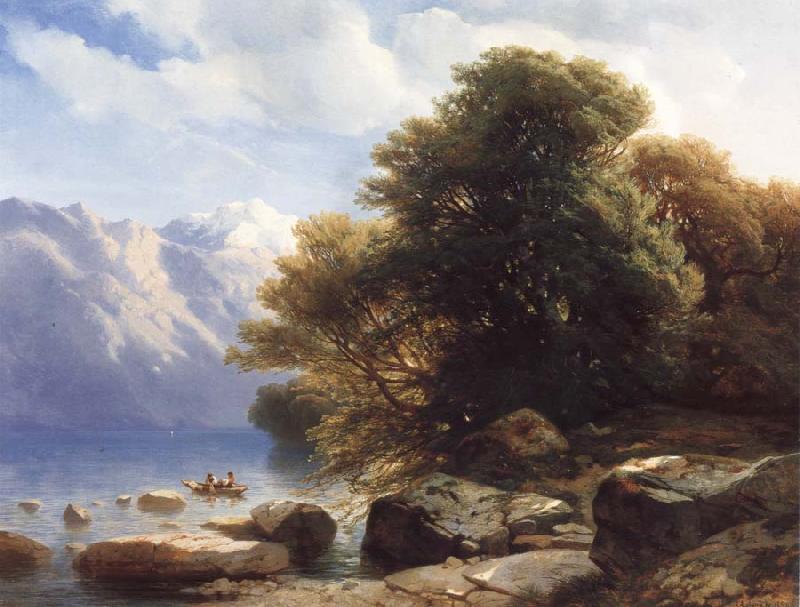 Alexandre Calame THe Lake of Thun China oil painting art